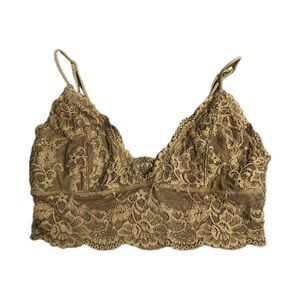 Free People Lace Bralette Plunge Wireless Longline Bra